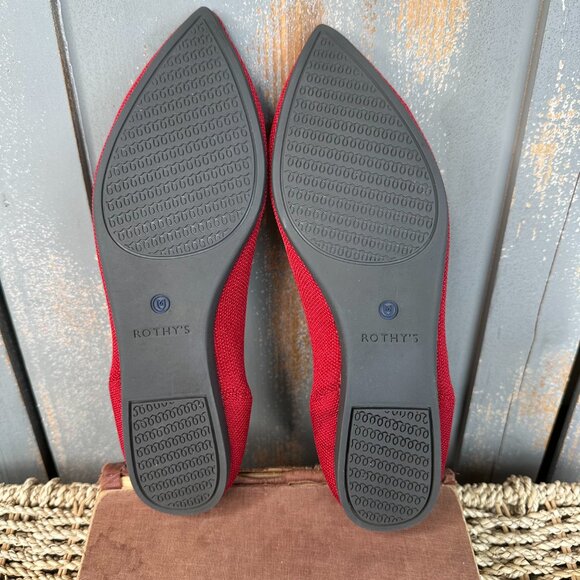 Rothy's The Point Flat Chili Red Sz 9.5 - Picture 14 of 15
